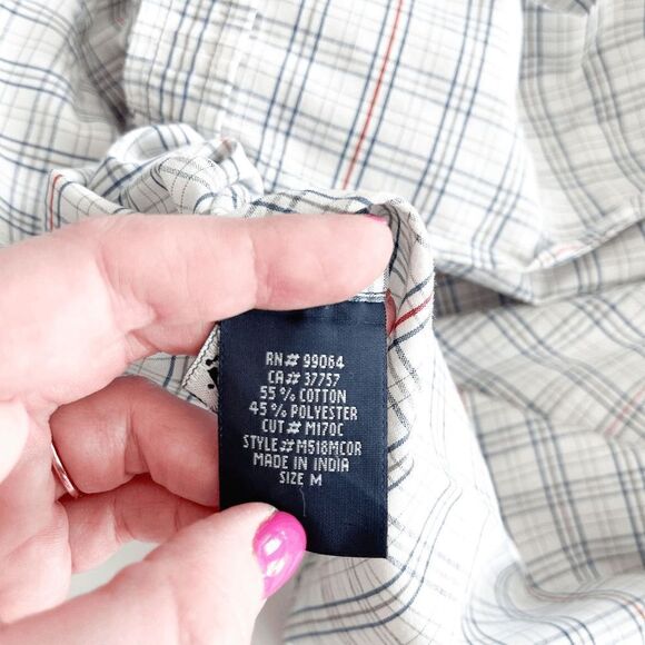 Billabong Men's Shirt Casual Button Down Slim Fit Plaid Blue White Medium - Picture 4 of 7